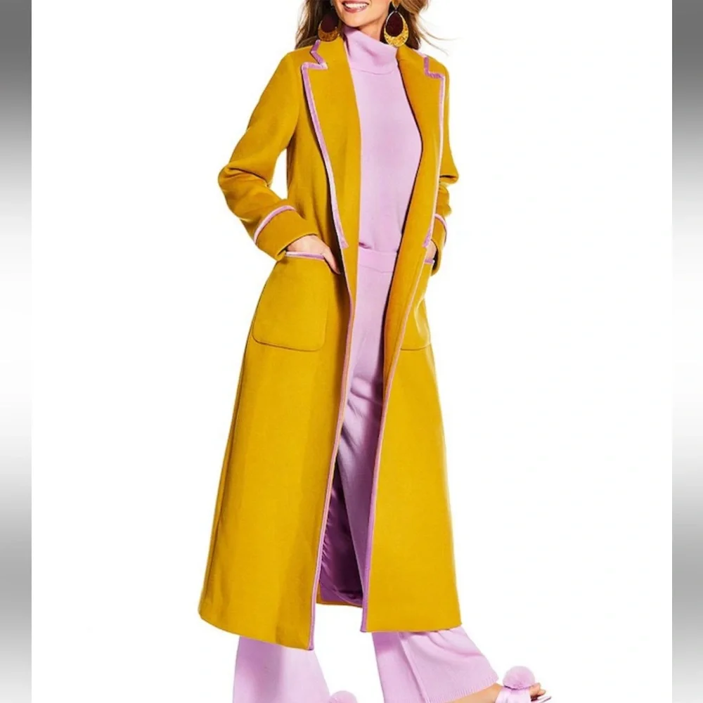 NWT Antonio Melani x The Nat Note Wool Blend Notch Lapel Trench Coat Size 2 - Picture 5 of 8